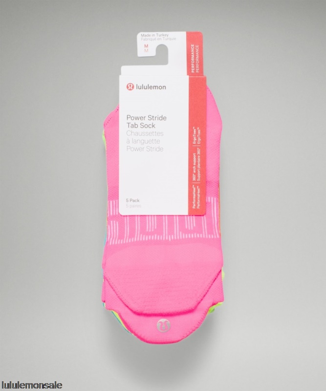 Lululemon Damen DELULU426 | Power Stride Tab Sock 5 Pack Online Nur Rainbow